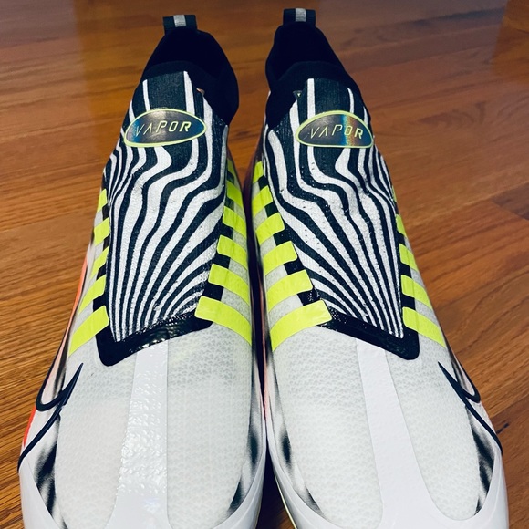 Nike Vapor Edge Elite 360 White Black Multicolor Football Cleats Size 14.5 - Picture 6 of 12